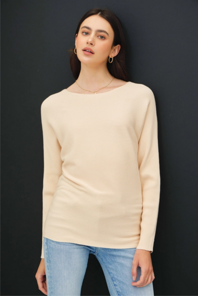 Be Cool Shelby Boatneck Dolman Sleeve Sweater