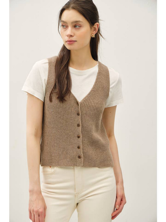 Be Cool Wool Blend Chunky Ribbed Sweater Vest