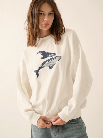 Promesa Whale Mother and Calf Graphic Sweatshirt Promesa Whale Mother and Calf Graphic Sweatshirt