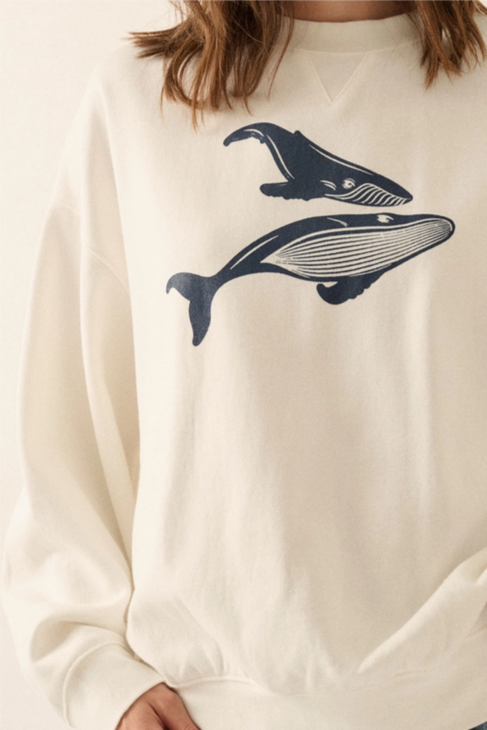 Promesa Whale Mother and Calf Graphic Sweatshirt