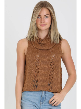 Angie Cowl Neck Sleeveless Sweater Tank