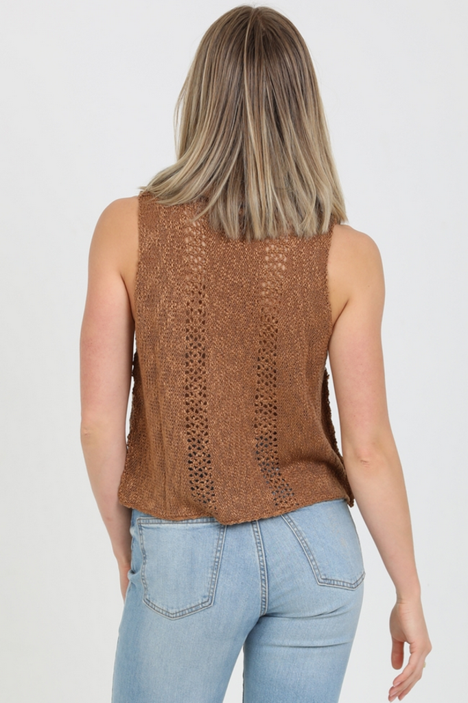 Angie Cowl Neck Sleeveless Sweater Tank