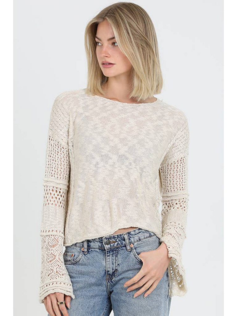 Angie Bell Sleeve Crochet Sleeve Sweater