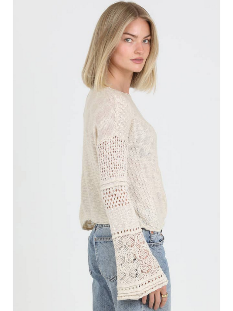 Angie Bell Sleeve Crochet Sleeve Sweater