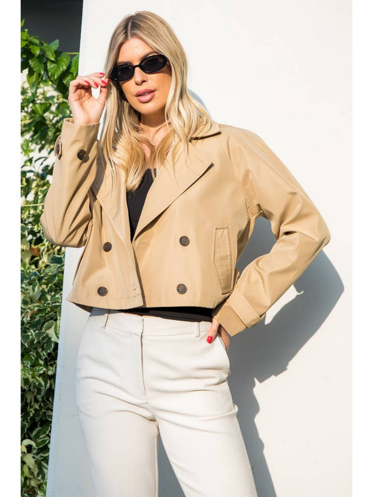 Stoosh Cropped Trench Coat