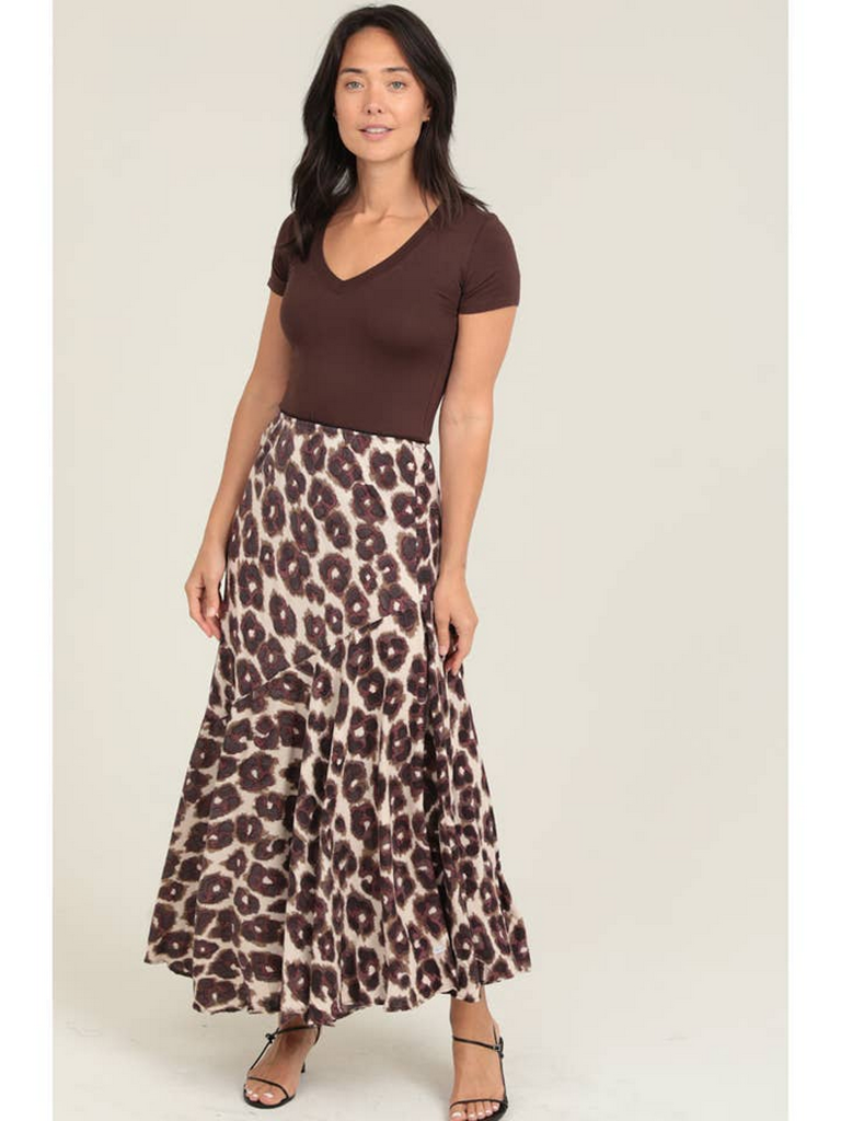 Nostalgia Leopard Print Bias Cut Maxi Skirt