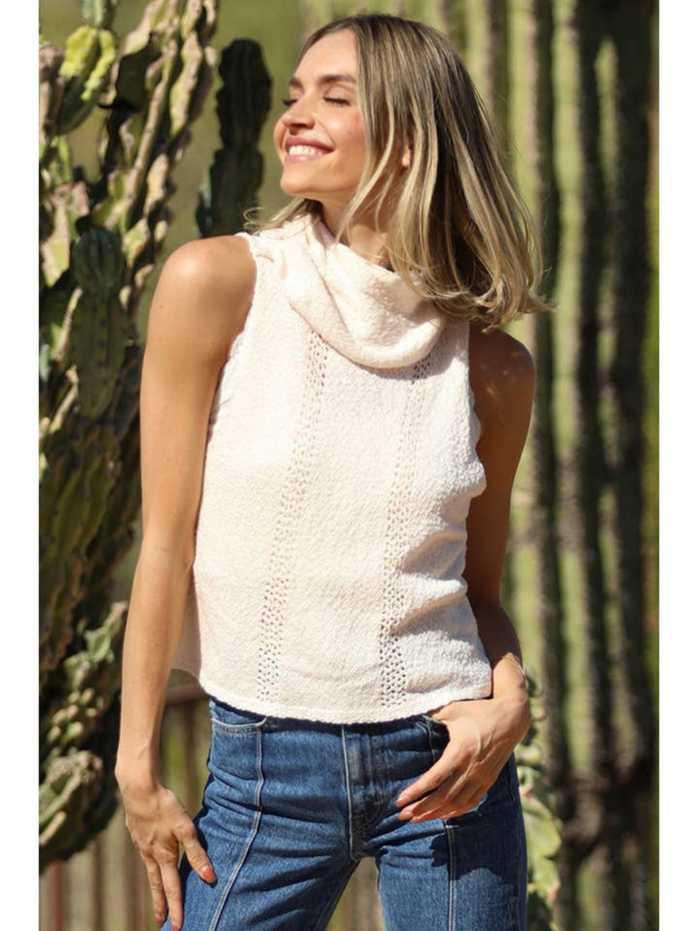 Angie Cowl Neck Sleeveless Sweater Tank
