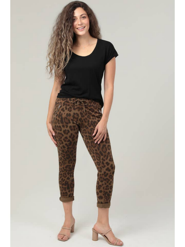 Nostalgia Front Zipper Jogger Pants