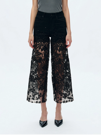 Bayeas Super High Rise Wide Leg Lace Jeans Bayeas Super High Rise Wide Leg Lace Jeans