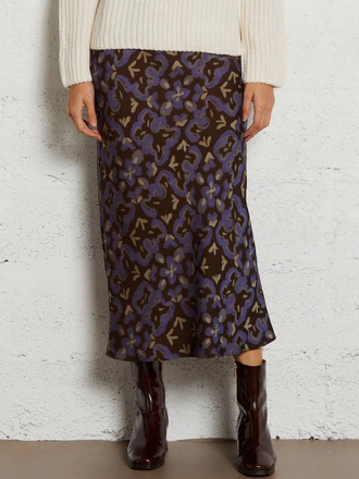See U Soon Dark Tones Printed Midi Skirt See U Soon Dark Tones Printed Midi Skirt