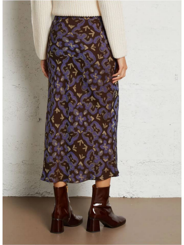 See U Soon Dark Tones Printed Midi Skirt