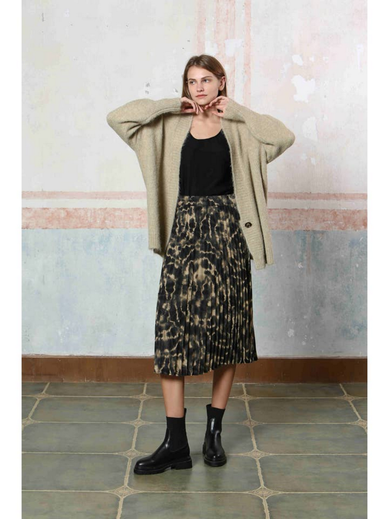 See U Soon Abstract Print Pleated Skirt