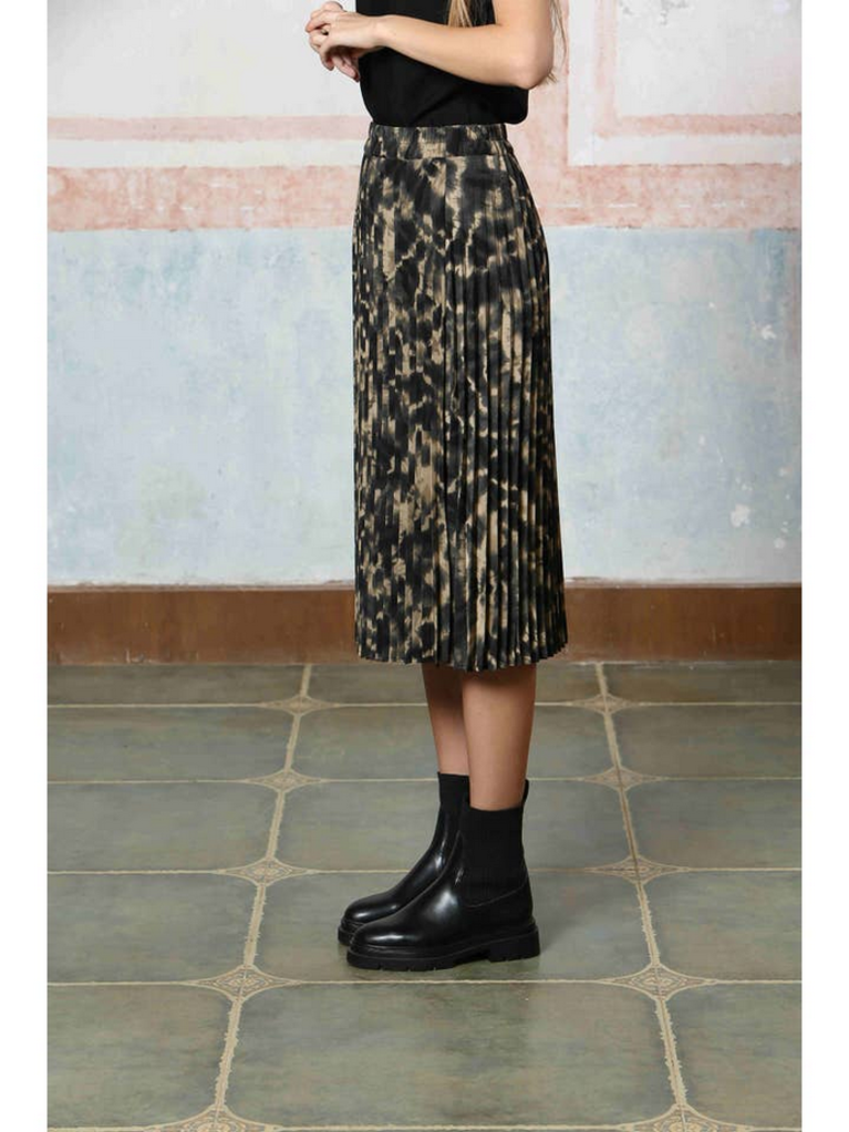 See U Soon Abstract Print Pleated Skirt