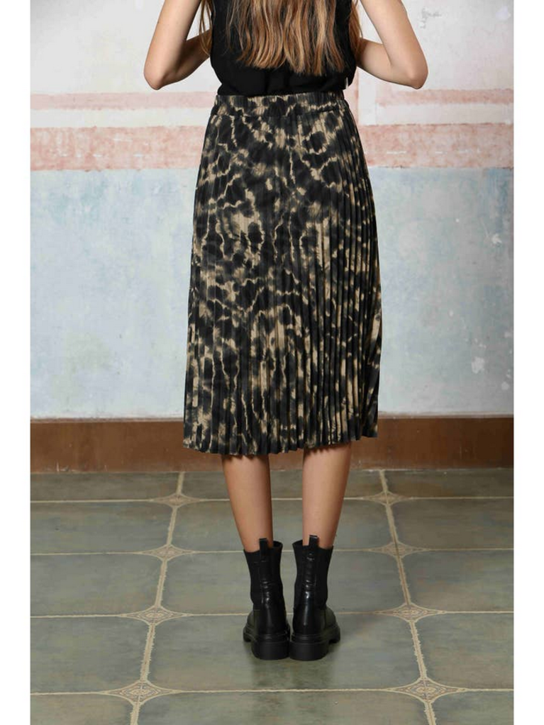 See U Soon Abstract Print Pleated Skirt
