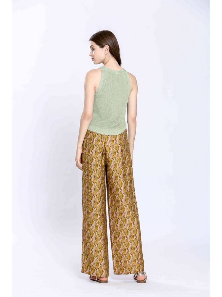 See U Soon Golden Printed Loose Fit Trousers