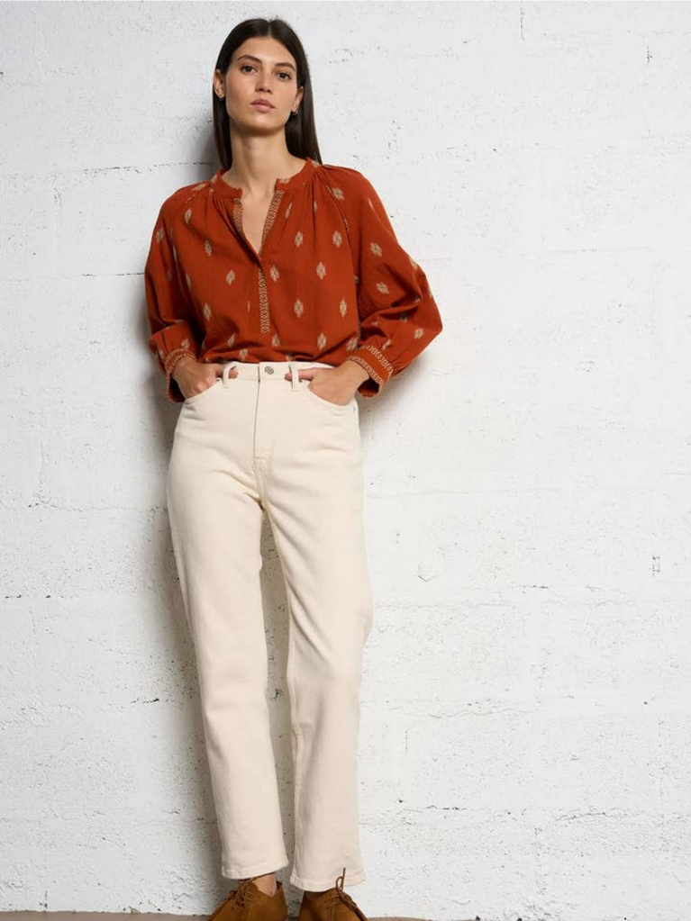 The Korner Embroidered Cotton Blouse