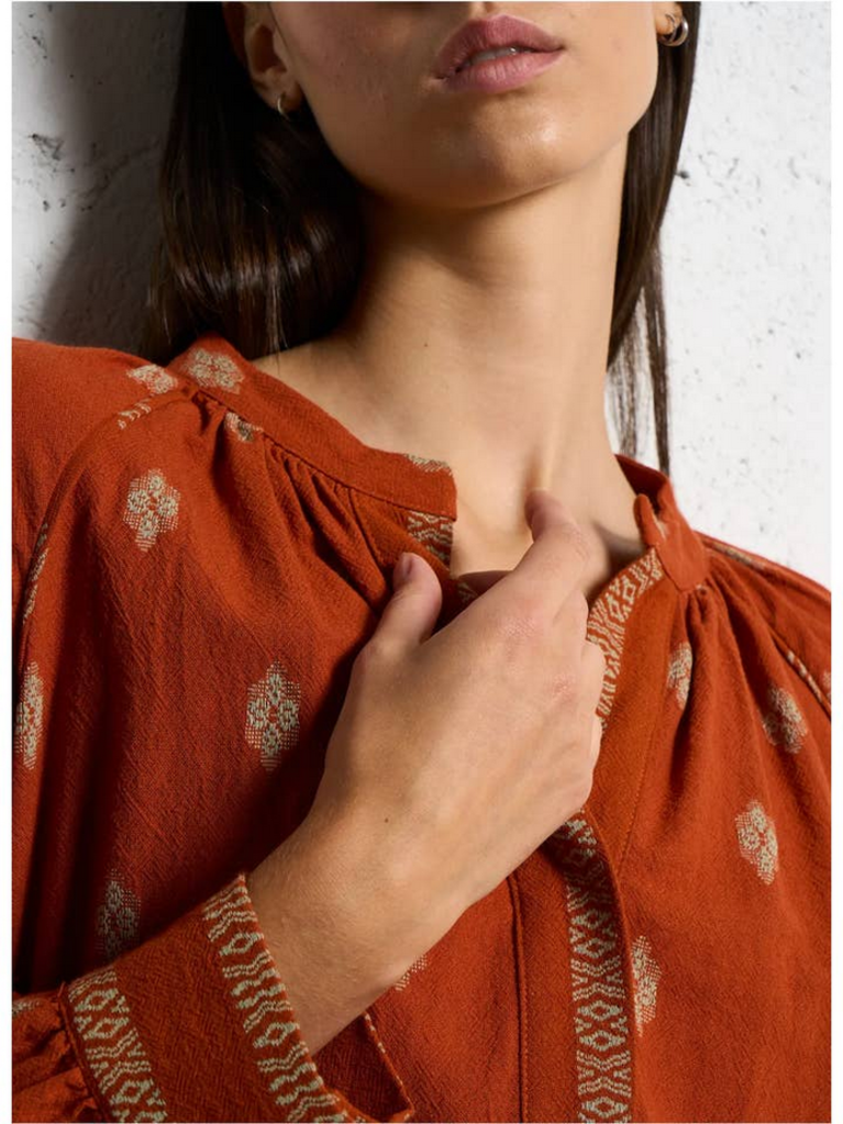 The Korner Embroidered Cotton Blouse