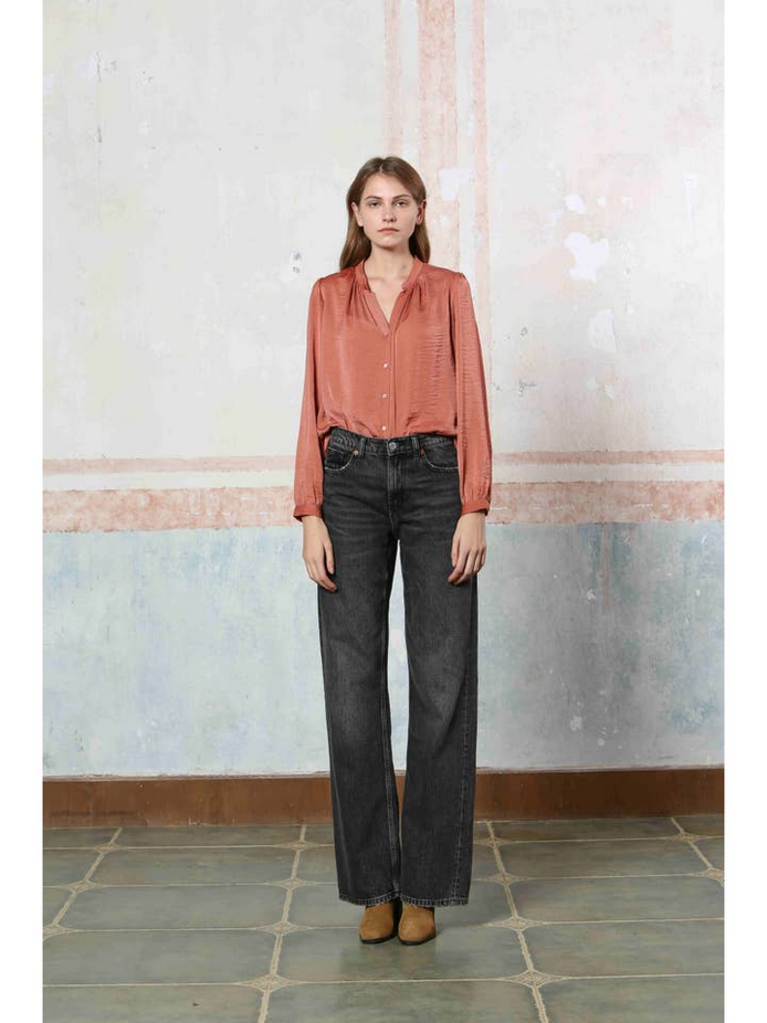 See U Soon Long Sleeve Button Down Blouse