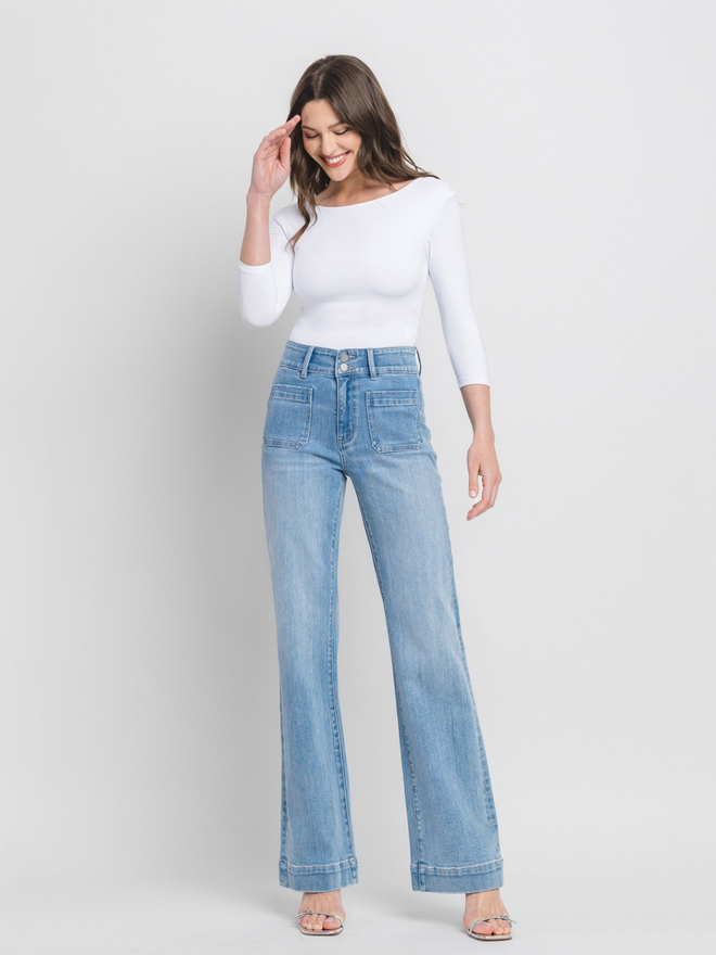 High Rise Straight Jeans in Illuminate | Flying Monkey | J Marcel