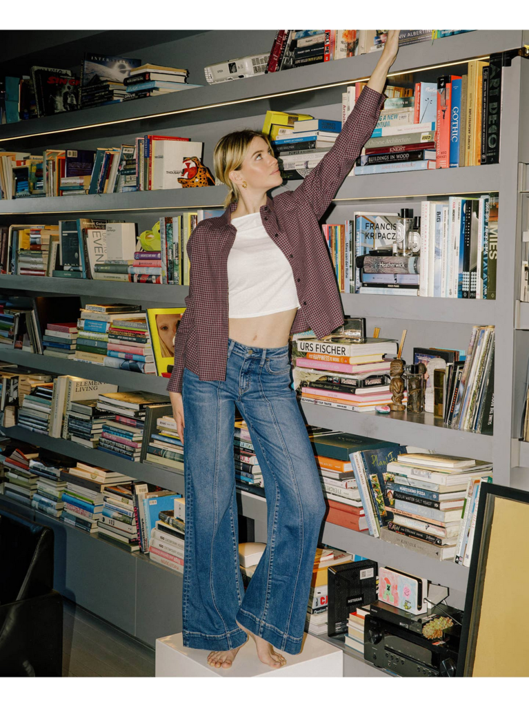 Flying Monkey High Rise Trouser Hem Extreme Wide Leg Jeans