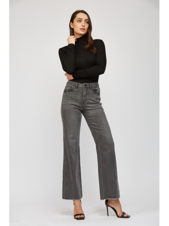 Mica Denim Super High Wide Leg - Super Soft in Dark Grey