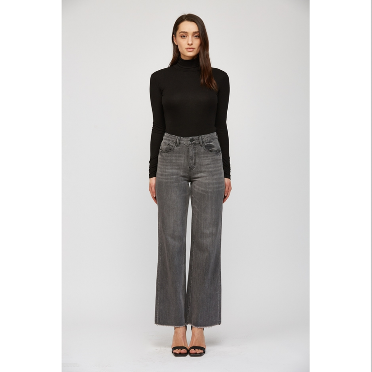 Mica Denim Super High Wide Leg - Super Soft in Dark Grey