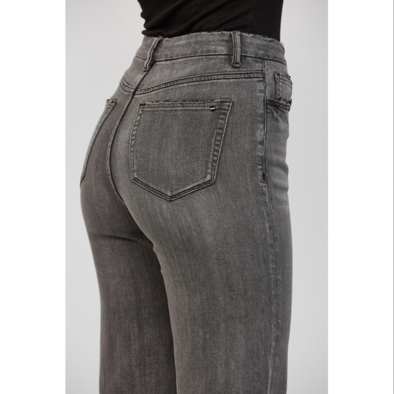 Mica Denim Super High Wide Leg - Super Soft in Dark Grey