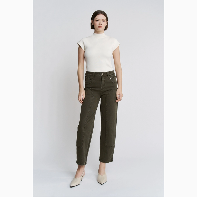 Mica Denim High Rise Ankle Straight Barrel Jean