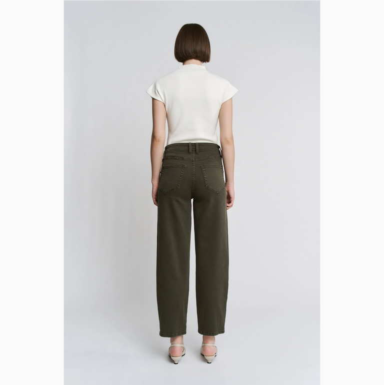 Mica Denim High Rise Ankle Straight Barrel Jean