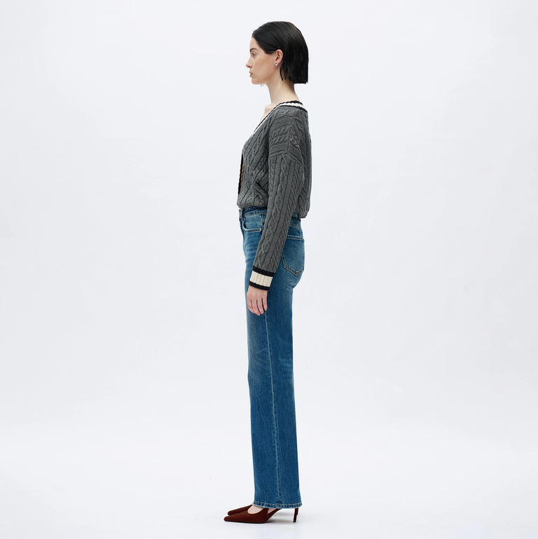 Bayeas High Rise Straight Jeans with Finished Hem