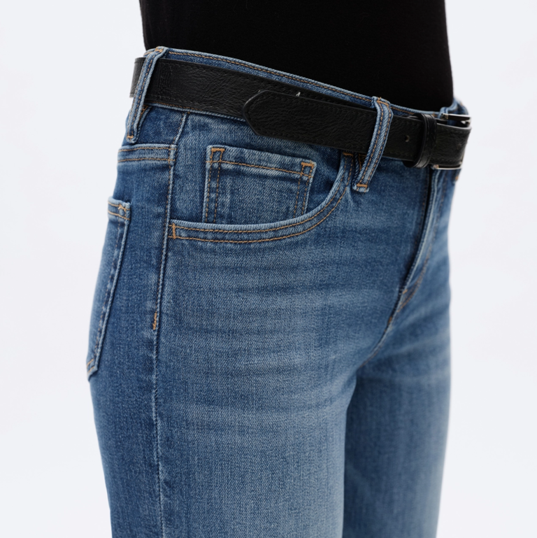 Bayeas Low Rise Wide Leg Denim Jeans with Finished Hem