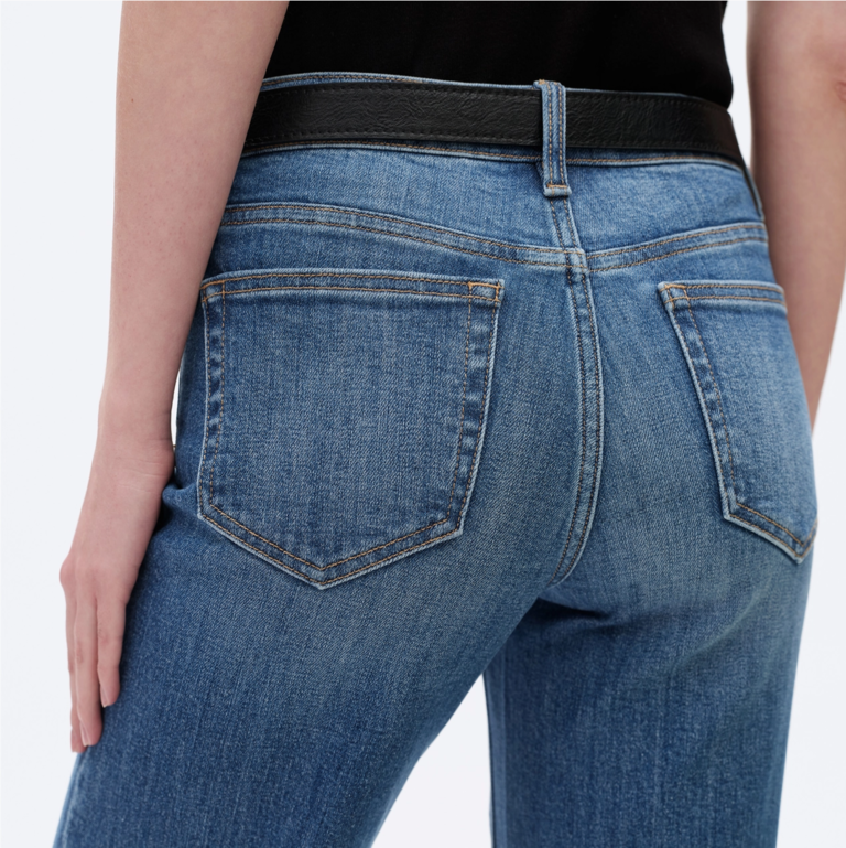 Bayeas Low Rise Wide Leg Denim Jeans with Finished Hem