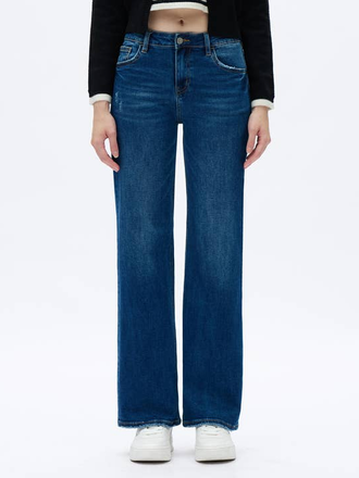 Bayeas Mid Rise Wide Leg Jeans with Finished Hem