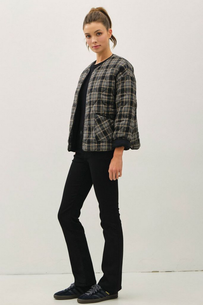 Be Cool Quilted Plaid Jacket