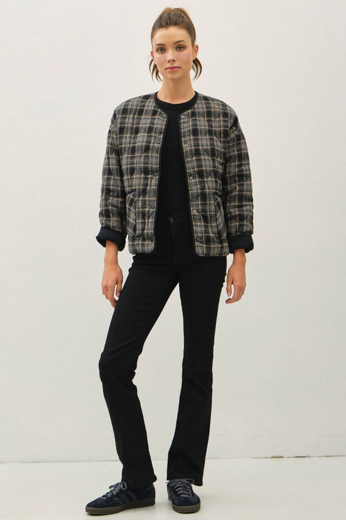 Be Cool Quilted Plaid Jacket