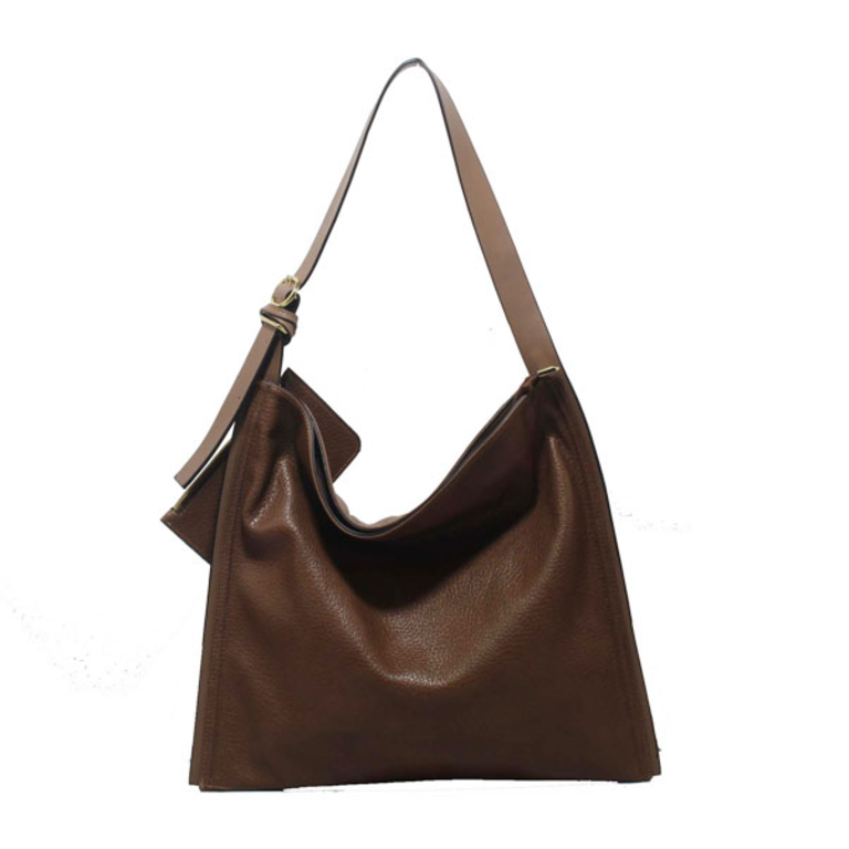 Blue Suede Faul Leather Hobo W/ Adjustable Strap