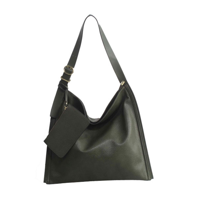 Blue Suede Faul Leather Hobo W/ Adjustable Strap