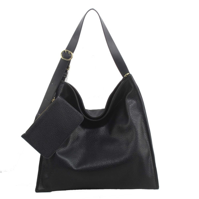 Blue Suede Faul Leather Hobo W/ Adjustable Strap