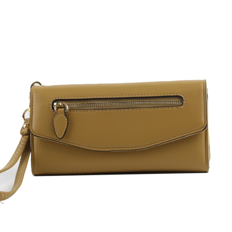 Blue Suede Snap Close Fold Over Wallet / Wristlet