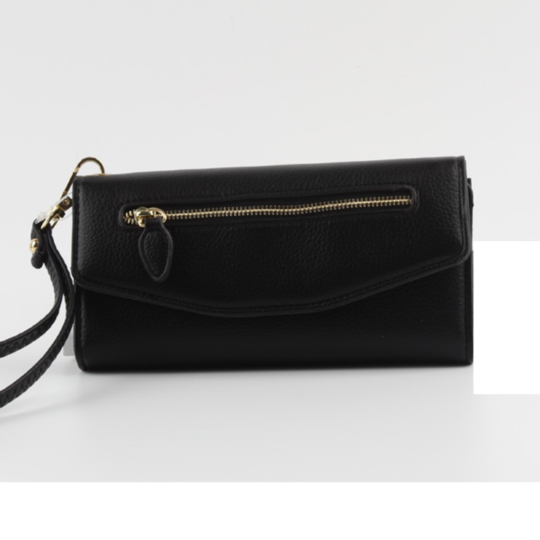 Blue Suede Snap Close Fold Over Wallet / Wristlet