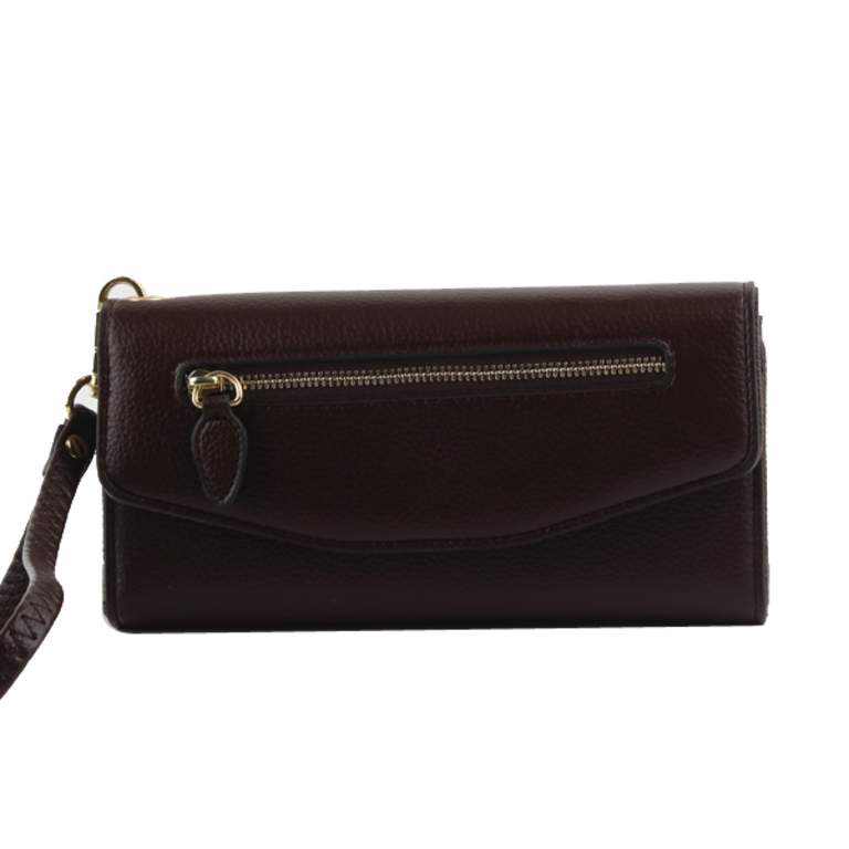 Blue Suede Snap Close Fold Over Wallet / Wristlet