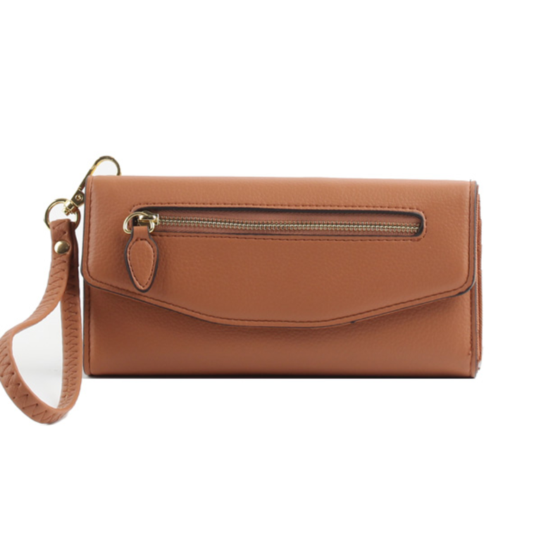 Blue Suede Snap Close Fold Over Wallet / Wristlet