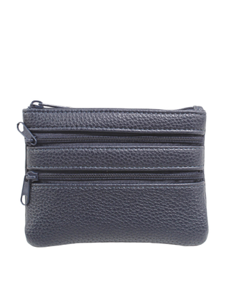 Blue Suede Small Zippered Wallet