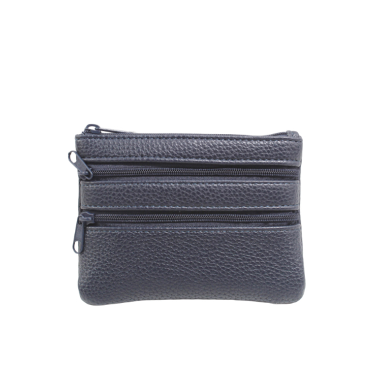 Blue Suede Small Zippered Wallet