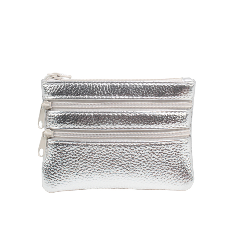 Blue Suede Small Zippered Wallet