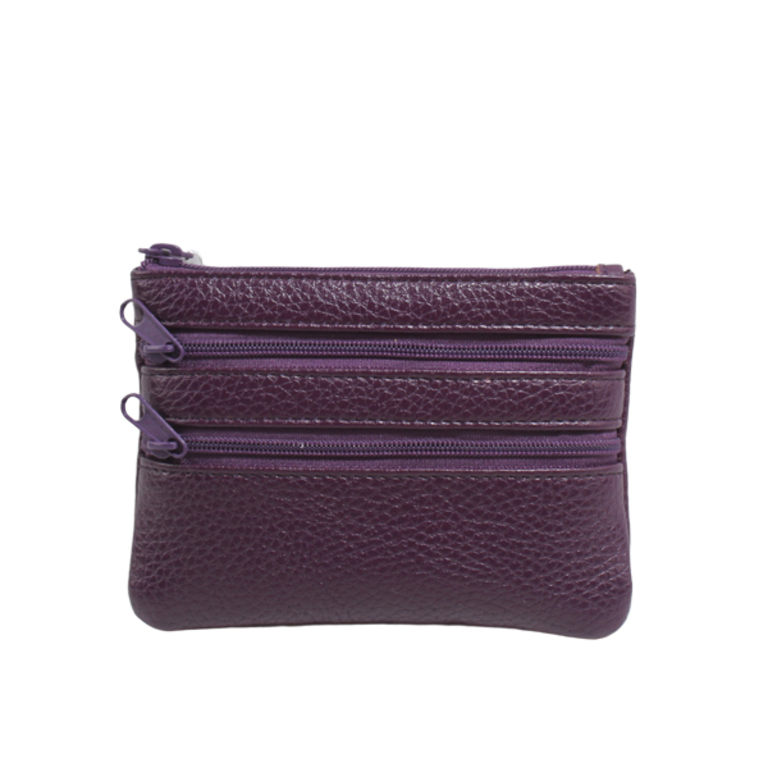 Blue Suede Small Zippered Wallet