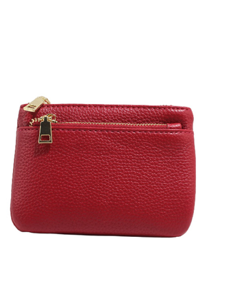 Blue Suede Petite Zippered Keychain Wallet