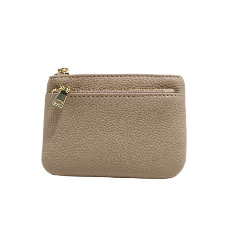 Blue Suede Petite Zippered Keychain Wallet