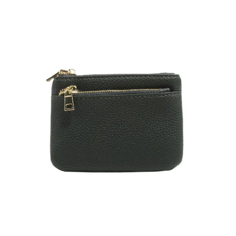 Blue Suede Petite Zippered Keychain Wallet