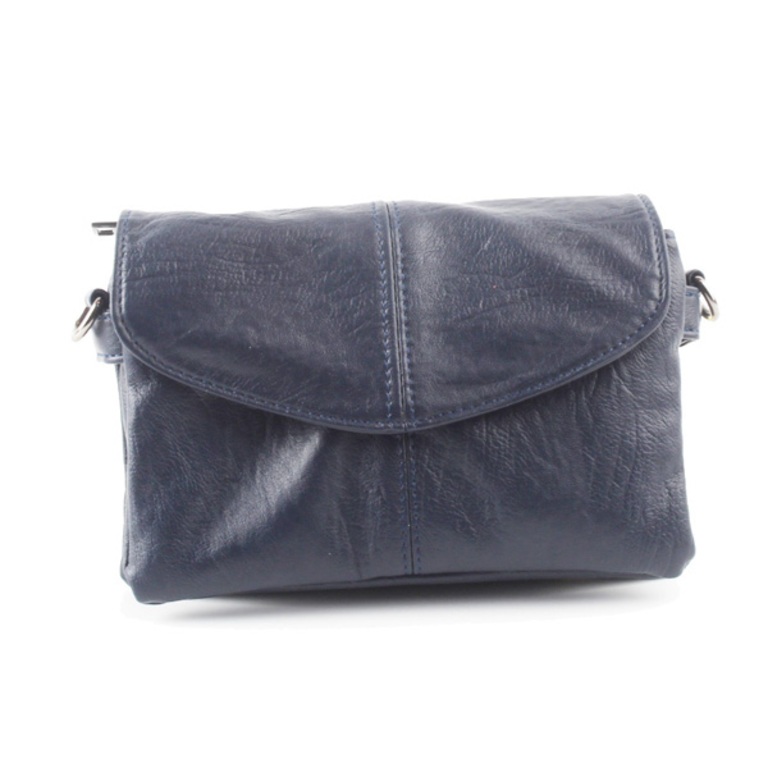 Blue Suede Crossbody / Wristlet  Bag